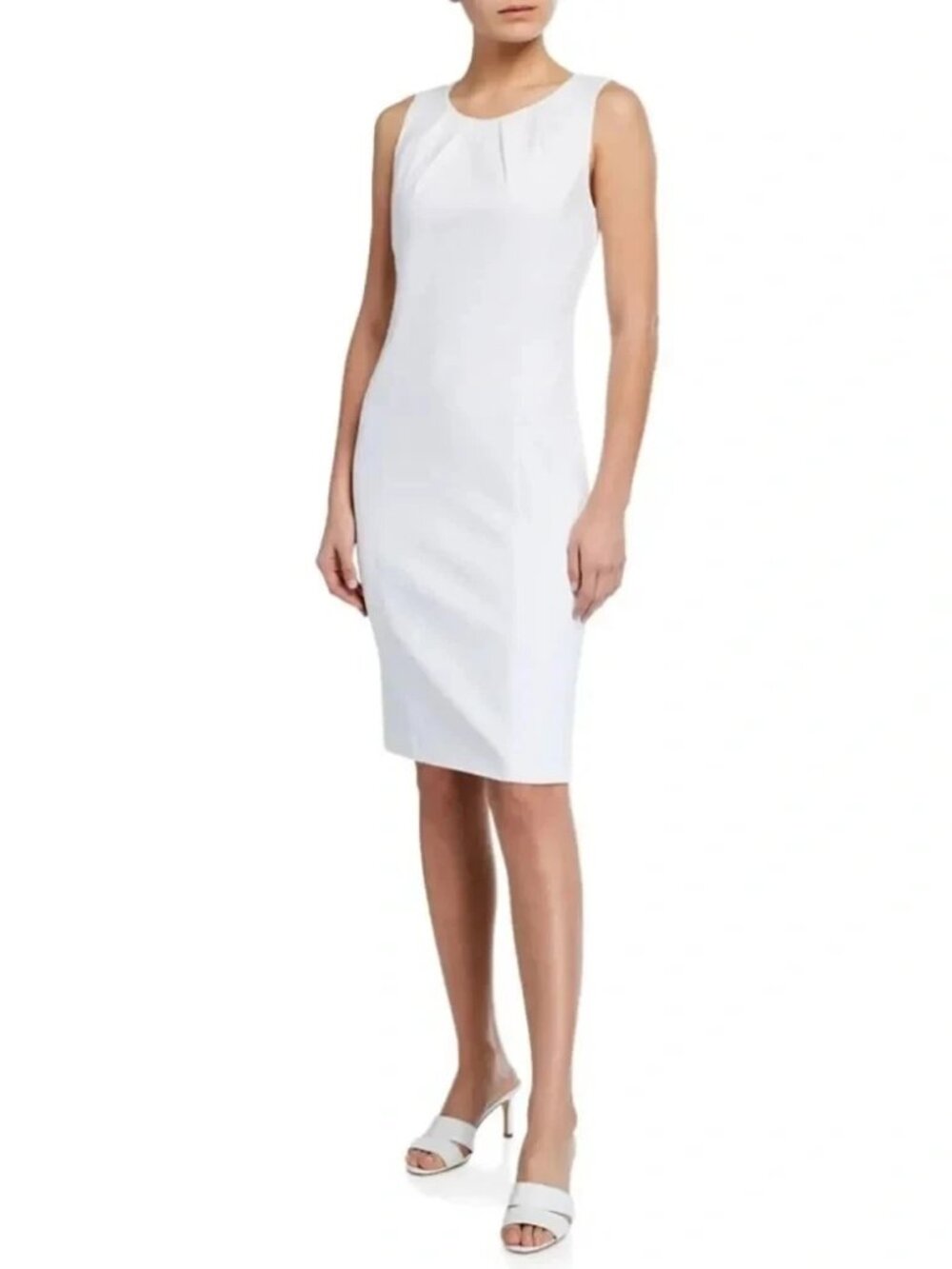 NWT Kobi Halperin Piper Sheath Dress Sz 6 White Lined Office Minimalist Capsule